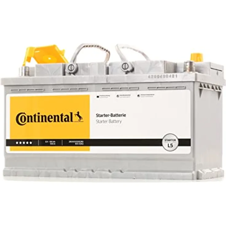 Continental Starterbatterie 12V 100Ah 900A/EN L5, Blei-Kalzium-Batterie, B13 Bodenleisten-Ausführung