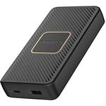OtterBox Power Bank mit Qi 10W drahtlosem Laden, 15,000 mAh externer Akku mit USB-A 18W und USB-C 18W Ausgangsleistung, Status LED, schlankes, sturzgeschütztes robustes Design, Schwarz