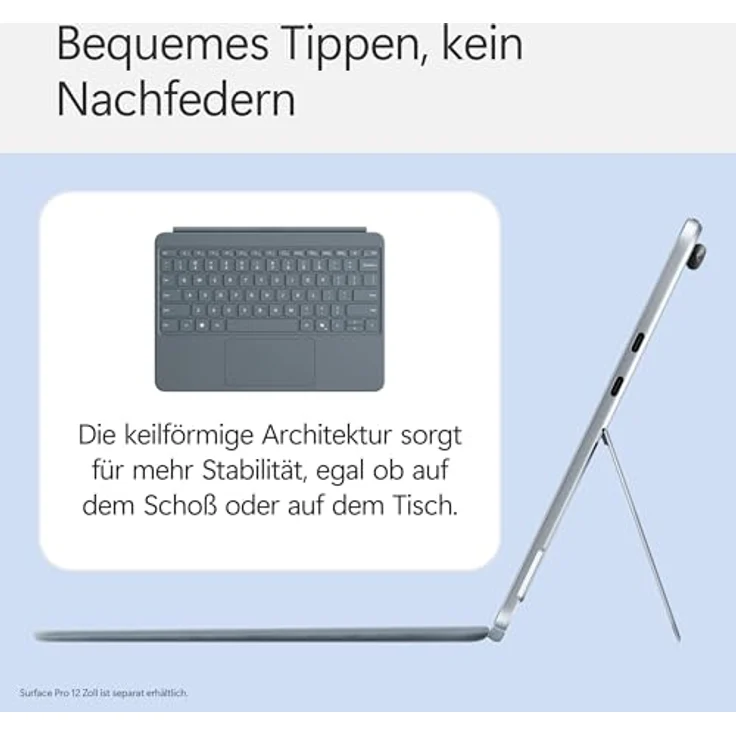 Microsoft Surface Pro 12" Keyboard, kompatibel mit Surface Pro (1. Edition), Hintergrundbeleuchtung, Farbe Ozean – Bild 2