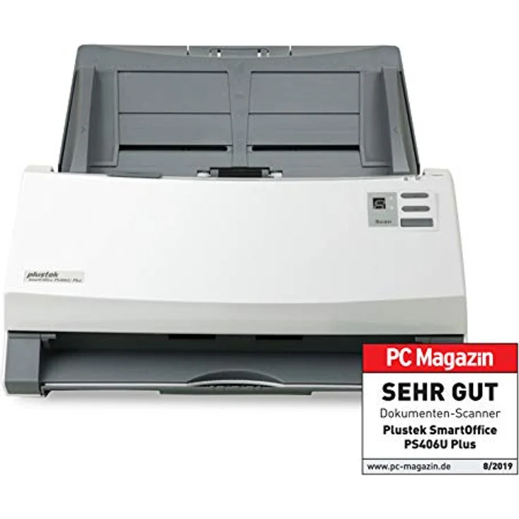 Plustek SmartOffice PS406U Plus Duplex Dokumentenscanner mit Ultraschall- Doppelblatterkennung (ADF, 600dpi, 40ppm) inkl. DocAction Software für Windows und Mac 296 – Bild 2