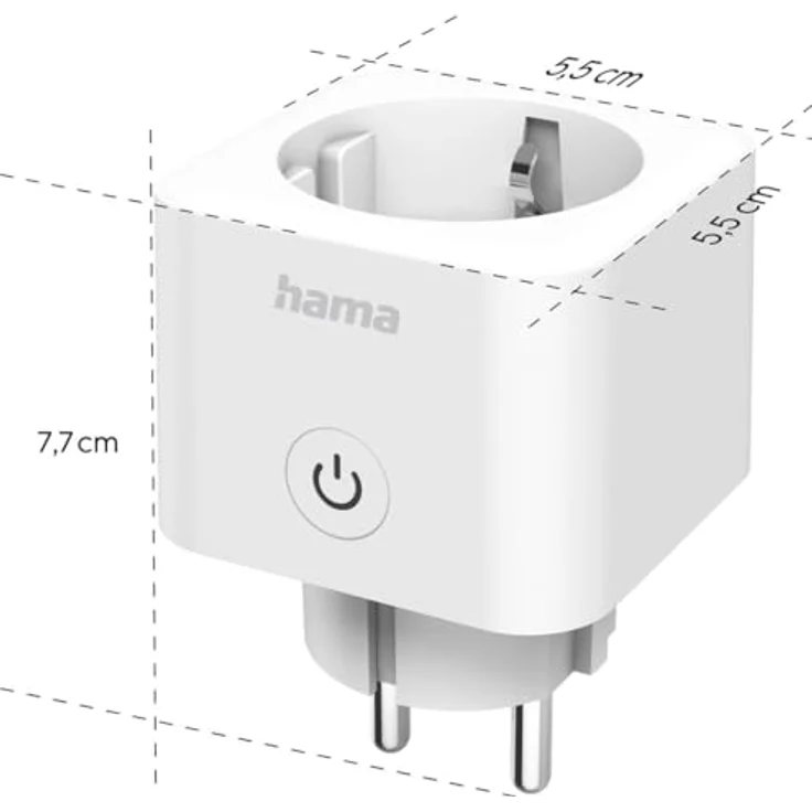 Hama 176654 Smarte WLAN-Steckdose, Matter, sprach- und appgesteuert, 3680W, Weiß – Bild 3