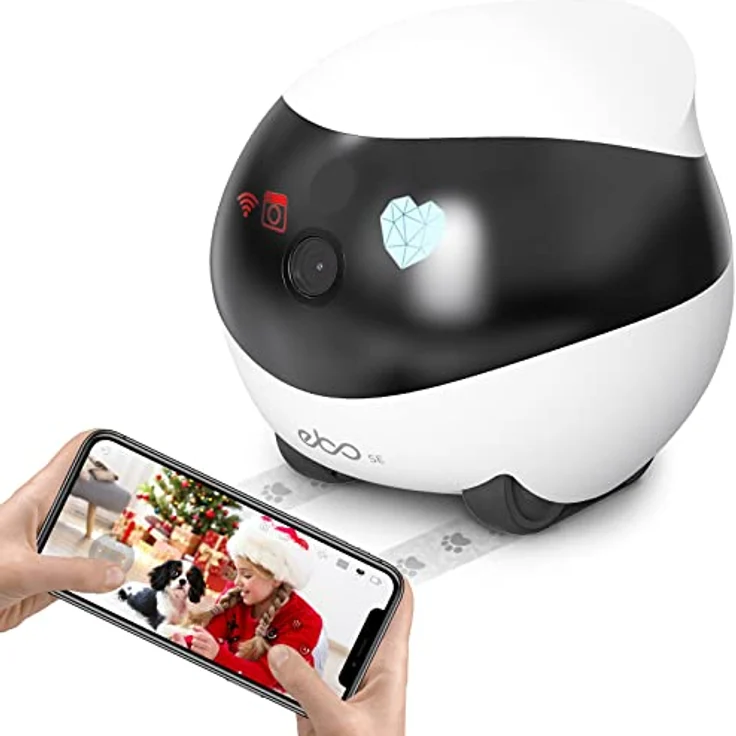 Enabot Kabellose Überwachungskamera Innen,1080P Heimtierkameras,Bewegliche Selbstaufladende Dome Kamera,WLAN IP mit 2-Wege-Audio,IR-Nachtsicht, Automatische Kreuzfahrt,Fernzugriff,SD-Kartenslot – Bild 1