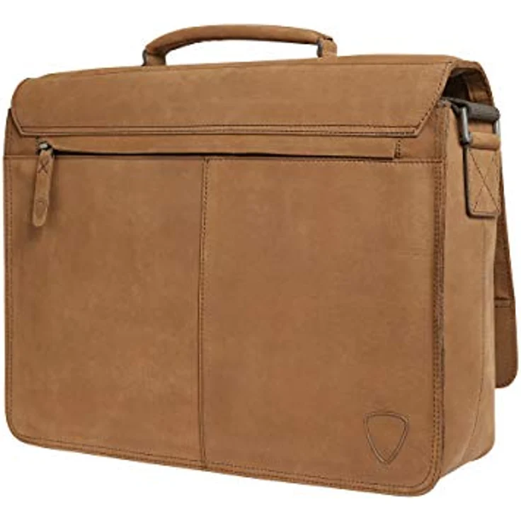 Strellson BriefBag MHF Richmond Jim, Notebooktasche aus Vintageleder für Laptops bis 14.57 Zoll, Braun – Bild 3