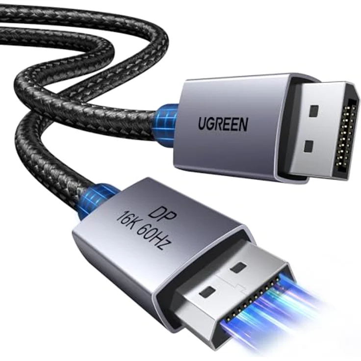 UGREEN 16K DisplayPort Kabel 2.1, 80Gbps mit HDR, G-Sync, FreeSync, 1M, kompatibel mit 16K@60Hz, 8K@120Hz, 4K@240Hz für PC und Gaming Monitor – Bild 1