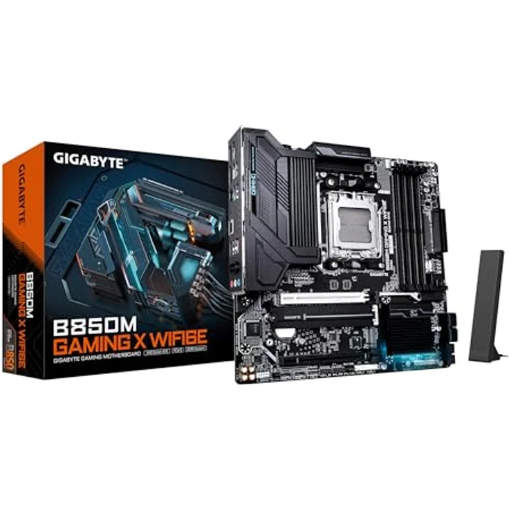 Gigabyte B850M Gaming X WIFI6E Motherboard - AMD Ryzen 9000 Serien CPUs, 10+2+2 Phasen Digital VRM, DDR5 bis zu 8200MHz (OC), PCIe 5.0 + PCIe 4.0 M.2, 2.5LAN, WiFi 6E, USB 3.2 Gen 2, schwarz – Bild 1
