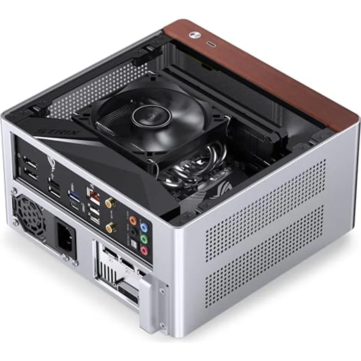 Jonsbo NV10 Mini-ITX PC Gehäuse, silber, handlicher Mini-Tower für ITX Mainboards, GPU bis 190 mm, CPU-Kühler bis 38 mm – Bild 5