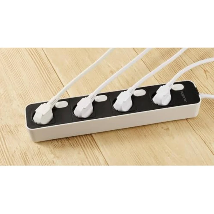 sygonix SY-6118236 Steckdosenleiste mit Schalter 4fach Schwarz, Weiß Schutzkontakt 1 St. - Preisvergleich – Bild 4