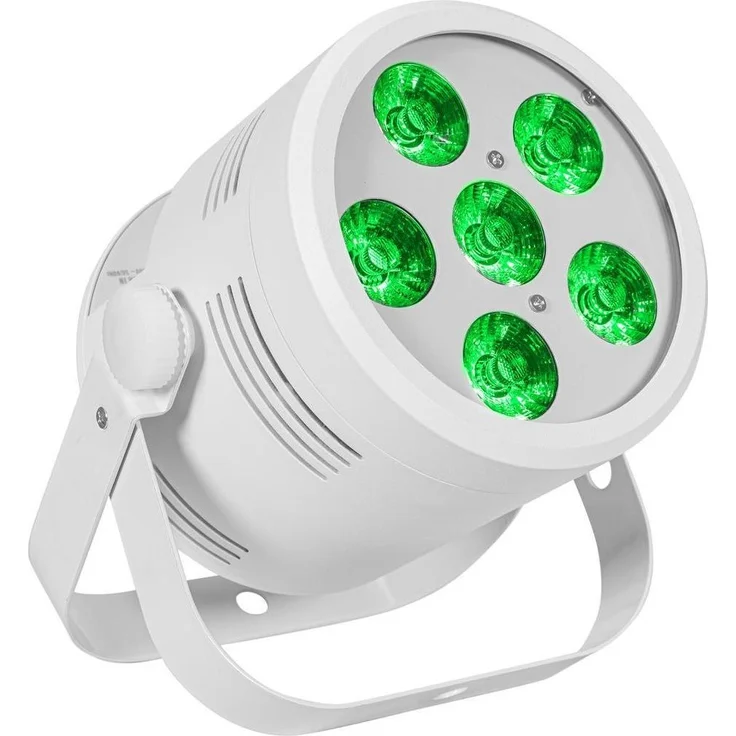 Eurolite LED Silent Par 6 QCL Floor ws, Geräuscharmer Scheinwerfer für Bühnenbeleuchtung, Weiss