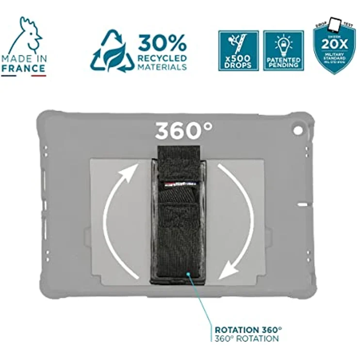 Mobilis Protech, Coque de Protection für iPad 10.9'' (10. Generation) mit 360° Handstrap und Kickstand, schwarz – Bild 5