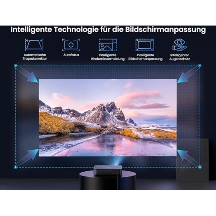 Dangbei Atom Mini Beamer,ALPD-Projektor 1200 ISO Lumen, Google-Assistant-Sprachsteuerung, 1080p, HDR10, HLG, Dolby Audio, nur 1,28 kg, Autofokus, Trapezkorrektur – Bild 5
