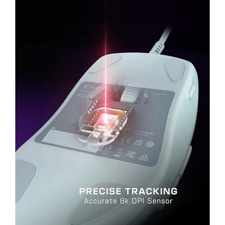 Turtle Beach Pure SEL RGB-Gaming-Maus - Ultraleicht, optischer 8K DPI-Sensor, mechanische Schalter, RGB-Beleuchtung, Weiß – Bild 4