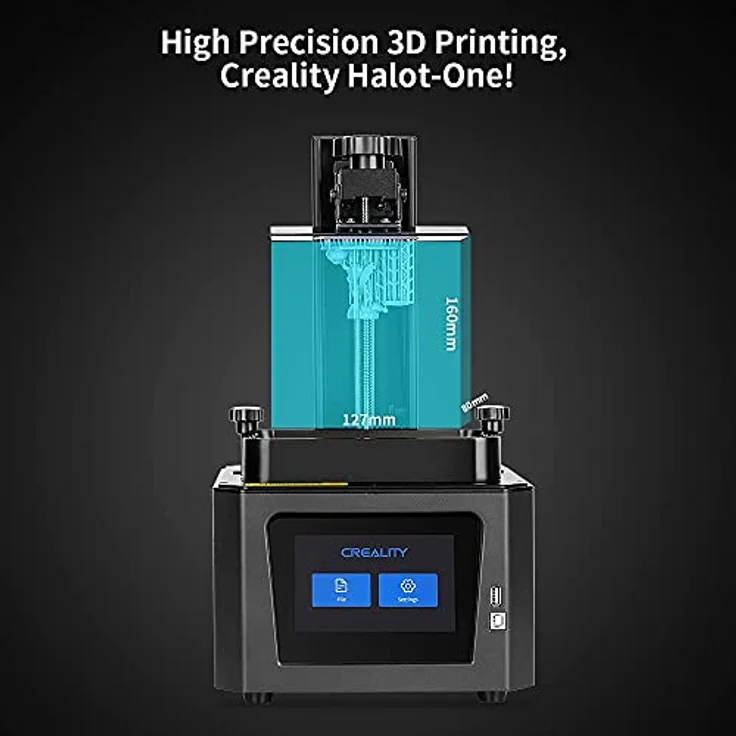 Creality HALOT-ONE 3D Drucker, Hochpräziser Resin Printer mit integrierter Lichtquelle, 5.96" Monochrome LCD und Aktivkohlefiltersystem – Bild 3