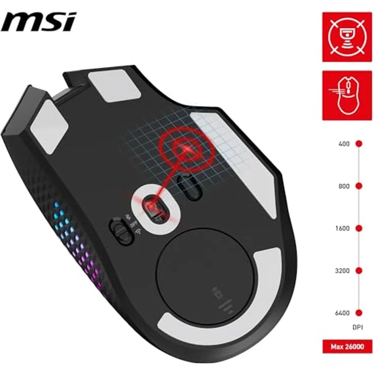 MSI Versa PRO Wireless, kabellose Maus mit ergonomischem Design und hoher Präzision – Bild 4