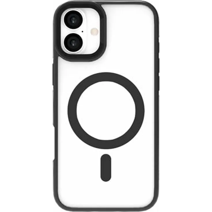 eSTUFF Infinite Helsinki, Magnetische Handyhülle aus 86% recyceltem Kunststoff, Schwarz auf Transparent, kompatibel mit MagSafe für Apple iPhone 16 Plus