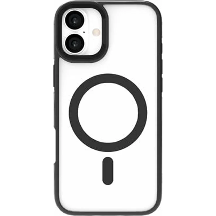 eSTUFF Infinite Helsinki, Magnetische Handyhülle aus 86% recyceltem Kunststoff, Schwarz auf Transparent, kompatibel mit MagSafe für Apple iPhone 16 Plus