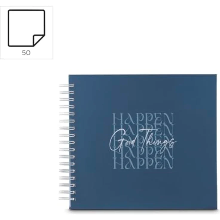 Hama Fotoalbum Spiralalbum "Good Things", 28x24 cm, 50 weiße Seiten, blauer Kunstdruck, FSC-zertifiziert – Bild 3
