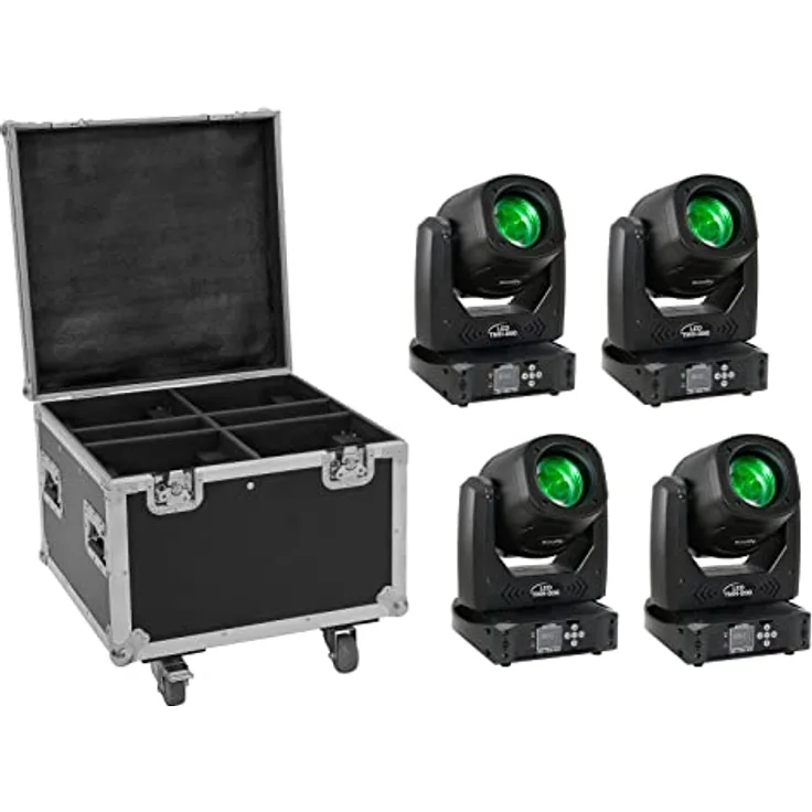EUROLITE Set 4x LED TMH-B90 + Case mit Rollen