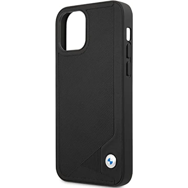 BMW Leather Deboss Case für iPhone 12 Pro Max, hochwertige Handytasche aus synthetischem Leder mit flexiblem TPU-Rahmen, schwarz – Bild 6