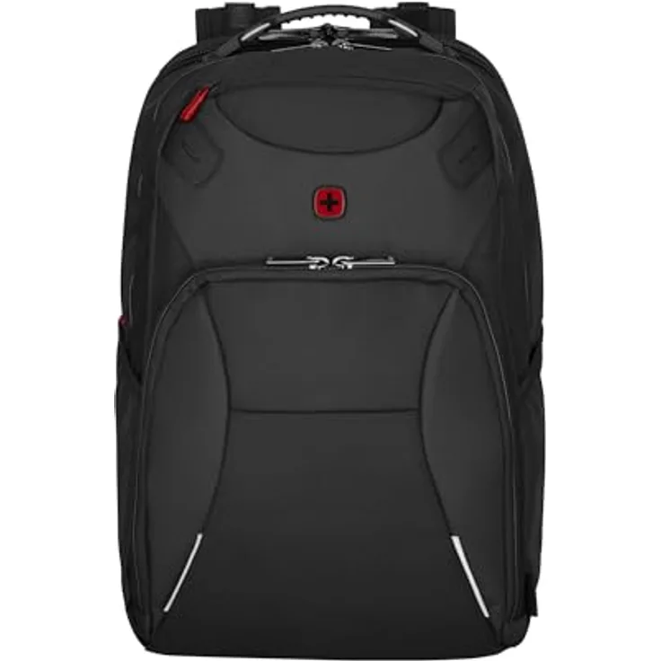 WENGER Cosmic Laptop-Rucksack, recyceltes Außenmaterial, 30 l, Damen Herren, Schwarz