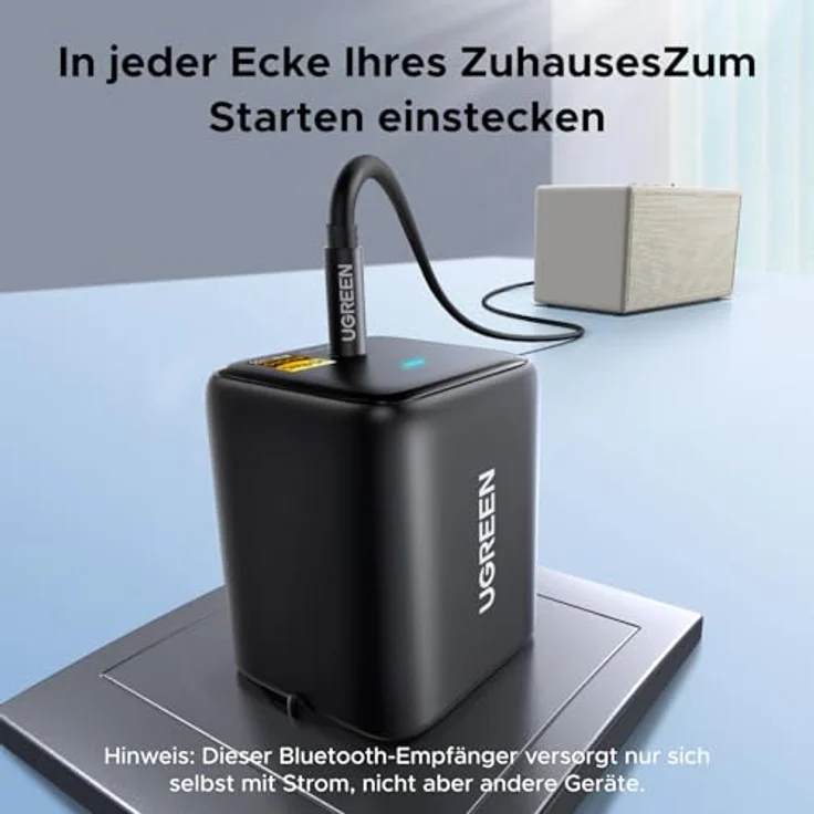 UGREEN Hi-Res Bluetooth 6.0 Adapter, LDAC Plug & Play Bluetooth Empfänger, 3,5 mm AUX Adapter für Stereoanlage mit 10 m Reichweite und geringer Latenz – Bild 4