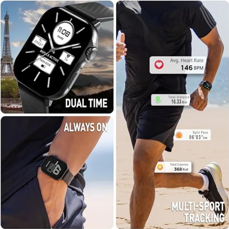 Reflex Active VENTURE 400 S XL AMOLED GPS Smartwatch mit Anruffunktion, Schwarz – Bild 3