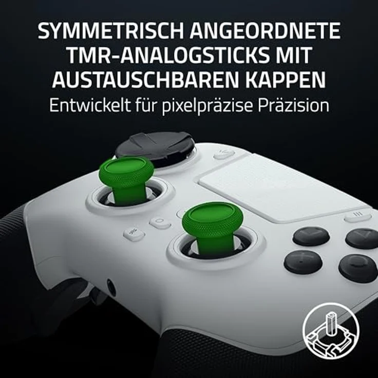 Razer Raiju V3 Pro, Kabelloser E-Sport-Controller für PlayStation 5 & PC mit 4 abnehmbaren Mausklick-Tasten, Pro HyperTrigger, TMR-Analogsticks und Mecha-Tactile-Tasten | Weiß – Bild 4