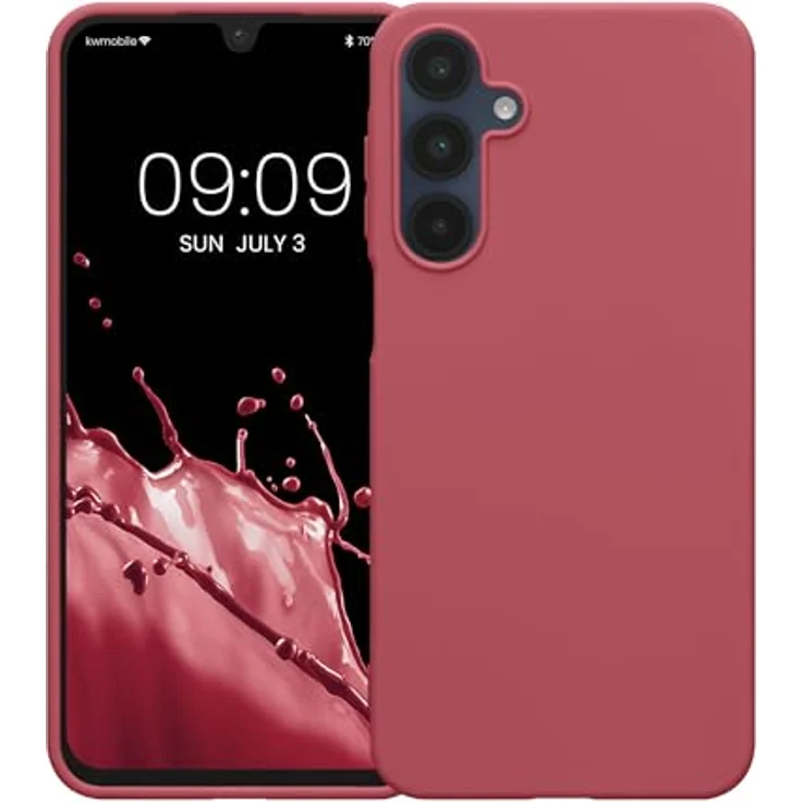 kwmobile Hülle kompatibel mit Samsung Galaxy A16 5G - weiches TPU Silikon Case für kabelloses Laden - Dark Rose – Bild 5