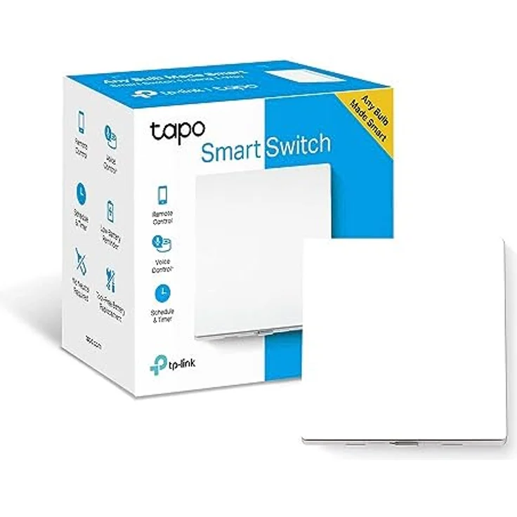 TP-Link Tapo S210 Smart Lichtschalter, 1-Gang 1-Way, Fernbedienung, Sprachsteuerung über Amazon Alexa oder den Google Assistant, batteriebetrieben [Muss mit Tapo H100 Hub verwendet Werden] – Bild 1