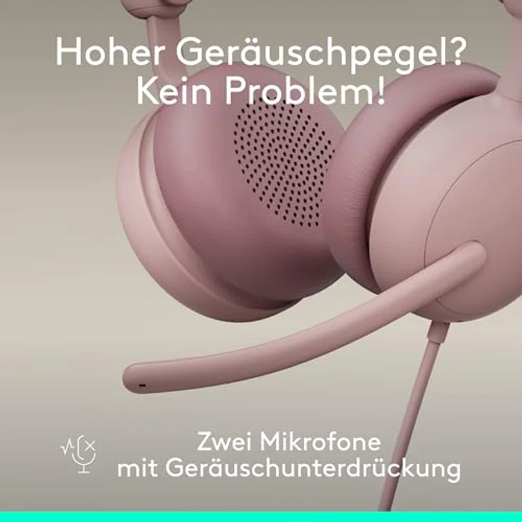LOGITECH Zone Wired 2 for Business Rosé, Kabelgebundenes USB-Headset mit adaptiver Hybrid-ANC, kompatibel mit Windows und MacOS – Bild 5