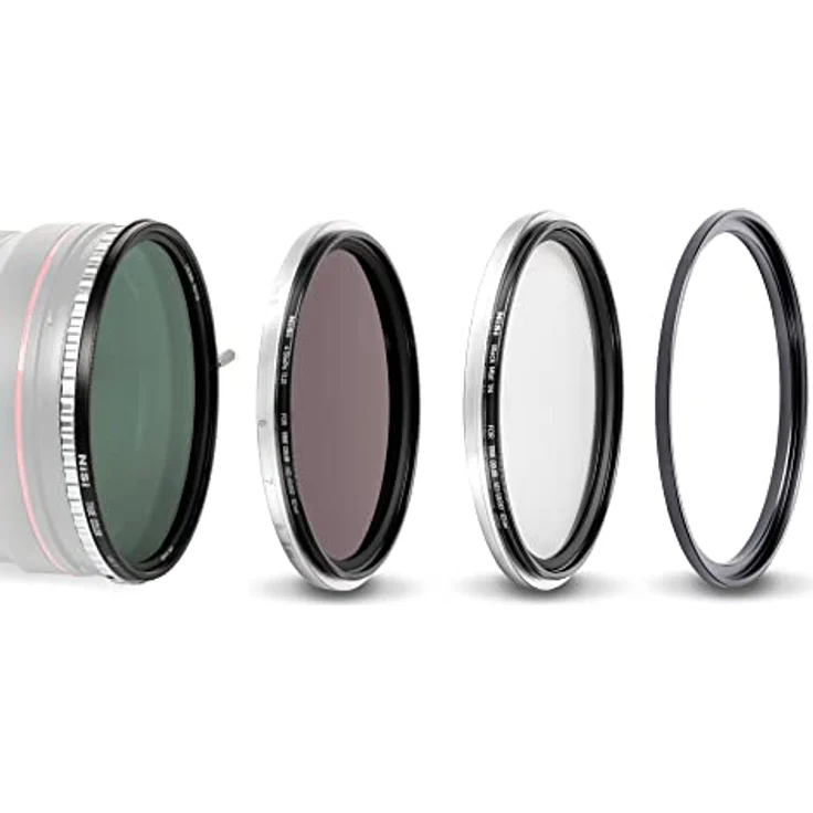 NiSi 82mm Swift VND Mist Kit - True Color 1-5 Blenden Variable ND Filter + ND16 (4 Blenden) Neutral-Graufilter + Black Mist 1/4 Diffusion Effektfilter – Bild 1