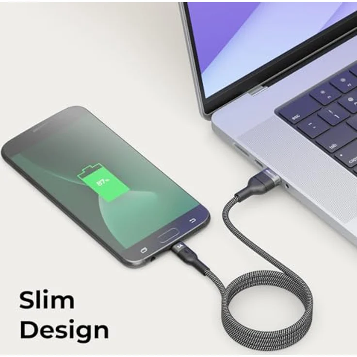deleyCON 0,5m Micro USB Kabel, Kurz Ladekabel USB-A auf Micro-USB, 5V/2A für schnelles Laden, geflochtenes Nylonkabel mit Knickschutz, kompatibel mit Handy, Smartphone, Tablet und Kamera – Bild 5