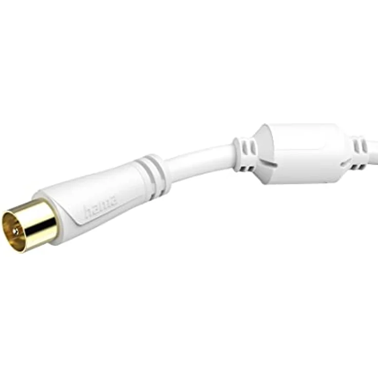 Hama Antennen-Anschlusskabel, Koax-Stecker zu Koax-Kupplung, 1,5 m, Weiß, 100 dB, vergoldete Kontakte – Bild 4