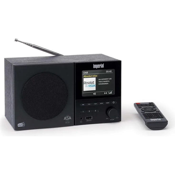Imperial DABMAN-120BK, DAB+/FM-Radio mit Bluetooth, Fernbedienung und 9 cm TFT-Farbdisplay, Schwarz