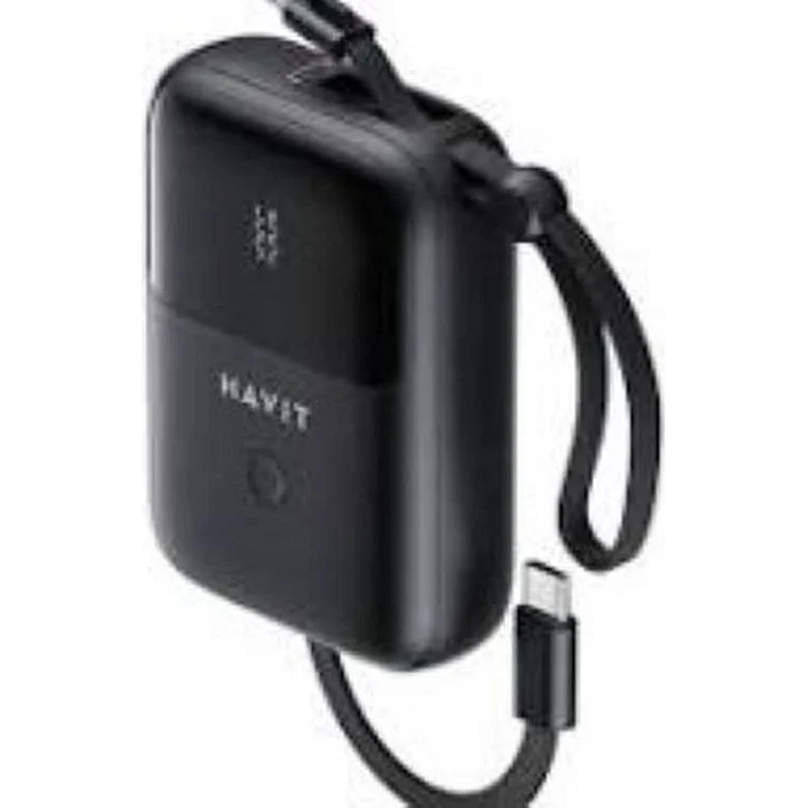 Havit PB5215, 10000mAh Powerbank mit Micro USB, Lightning und USB-C Anschlüssen, Schwarz