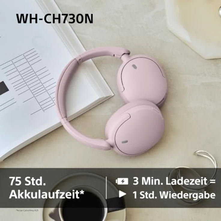 Sony WH-CH730N, Kabellose Kopfhörer mit Geräuschunterdrückung, Blau – Bild 6