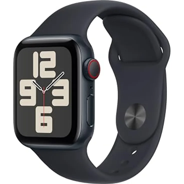 Apple Watch SE GPS + Cellular (2. Generation), 40 mm Aluminiumgehäuse Mitternacht, Sportarmband Mitternacht, S/M