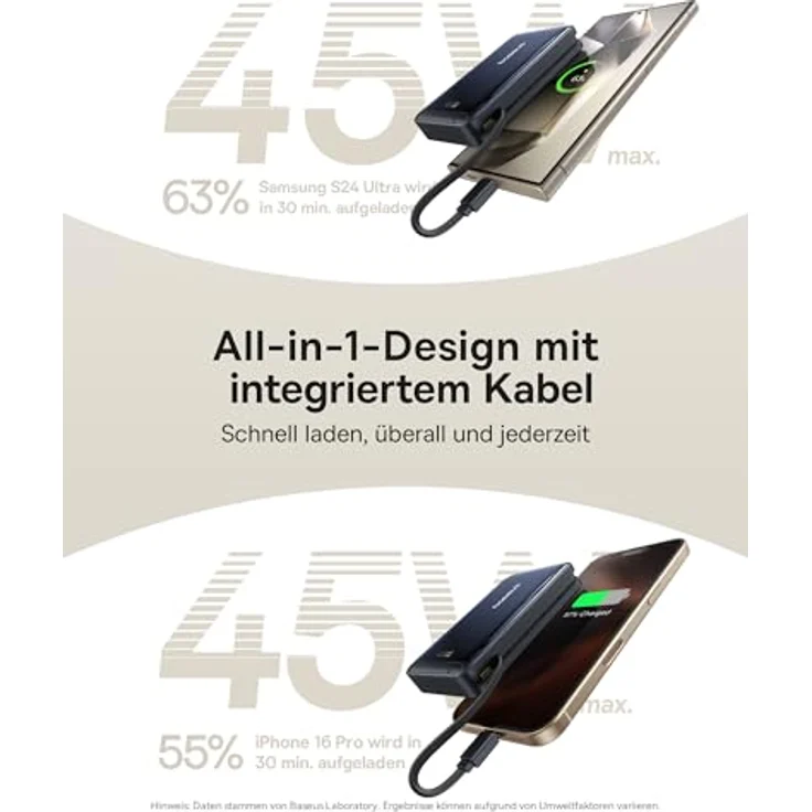 Baseus Nomos Qi2 Magsafe Powerbank, 15W Magnetische Power Bank für iPhone 16/15/14/13, 10000mAh Powerbank, Schwarz – Bild 4