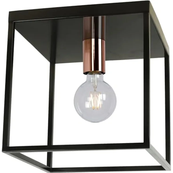 LUCIDE ARTHUR Deckenleuchte - 1xE27 - Mit extra warmweißem Licht - Schwarz