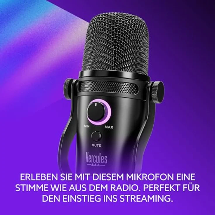 Hercules Stream Starter Kit – Audio-Set zum Streamen mit Stream 100 Controller, HUD-600 USB-Mikrofon & 3 Monate Voicemod Pro, High-Brightness-LCD-Display, 4 dynamische VU-Meter, 8 zuweisbare Aktionstasten – Bild 3
