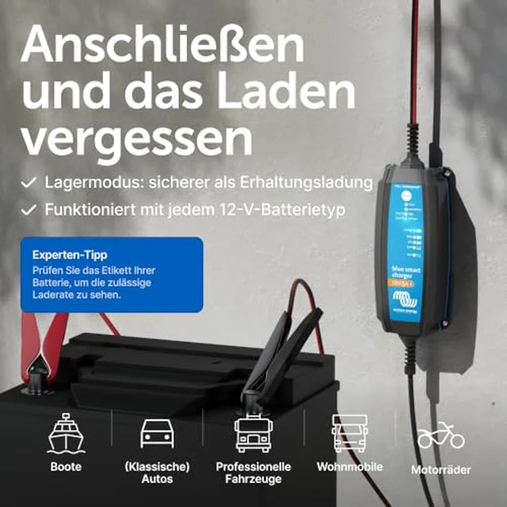 Victron Energy Blue Smart IP65 Bleiakku-Ladegerät, 12V 5A, Bluetooth-Steuerung, staub- und wasserdicht – Bild 4