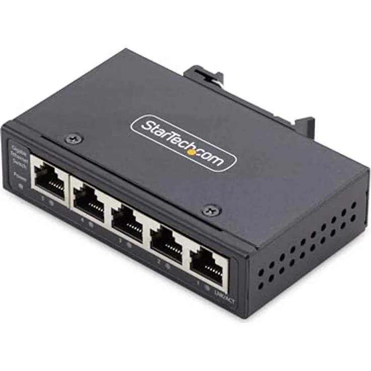StarTech Unmanaged Switch 5-Port TAA, Netzwerk Switch mit 10/100/1000 Mbps, lüfterlos, schwarz