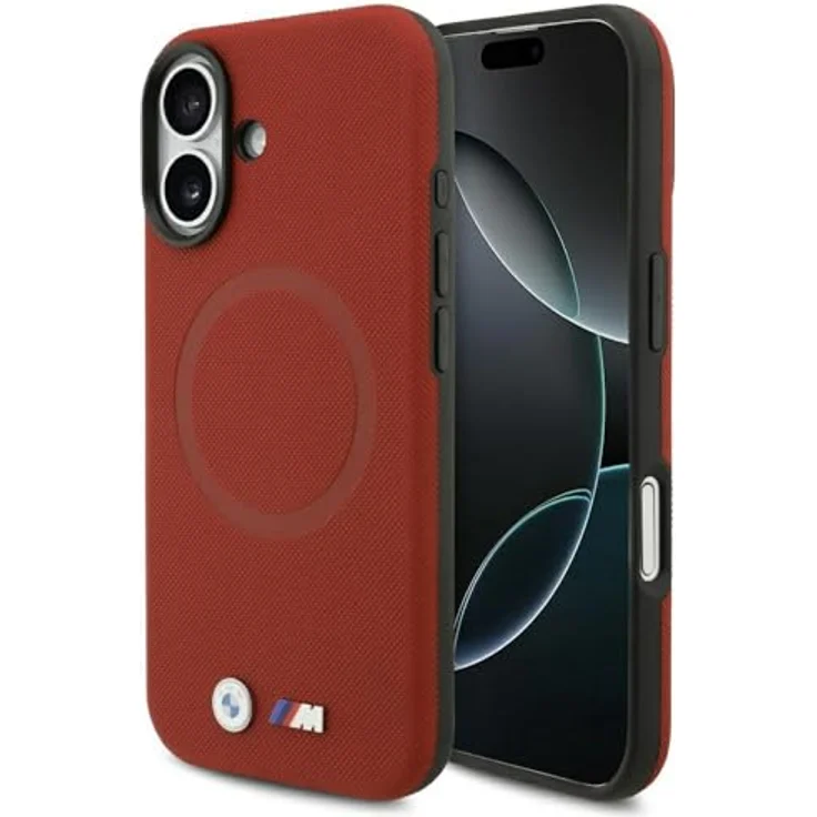 CG MOBILE BMW M FW Metall-Logo, kompatible MagSafe Schutzhülle für iPhone 17, Kunstleder/PC/TPU, rot – Bild 1