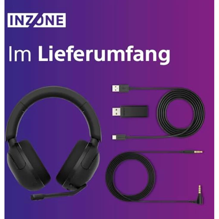Sony INZONE H5 - Wireless Gaming Headset, 360 Spatial Sound für Gaming, komfortabler Sitz, 28 Std. Akkulaufzeit, geringe Latenz, Mikrofon mit AI, PC & PS5 kompatibel - Schwarz – Bild 5