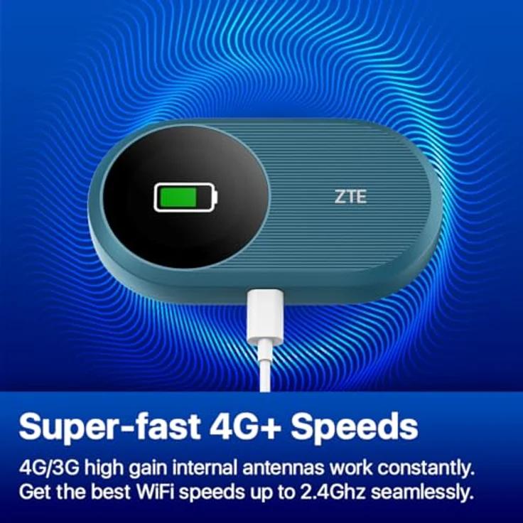 ZTE ZTE U10S Pro, 4G Mobiler WiFi6 Hotspot Router mit 3000-mAh-Akku und bis zu 32 Geräten, blau – Bild 4