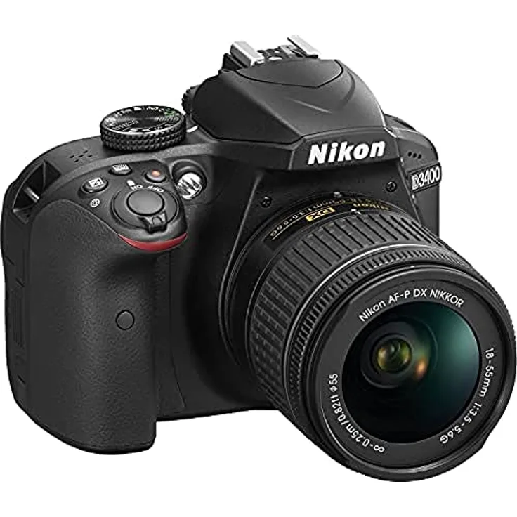 Nikon D3400, digitale Spiegelreflexkamera mit 24.2 MP und 18-55 mm Objektiv, schwarz