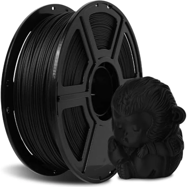 FLASHFORGE Kohlefaser PLA Filament 1.75mm, Kohlefaserverstärkt, 1KG, hohe Festigkeit & Abriebfestigkeit, schwarz – Bild 1