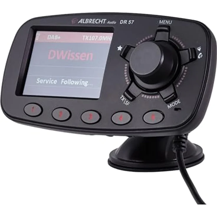 Albrecht DR57 DAB+ Empfänger mit Freisprechfunktion, Bluetooth, Saugnapfhalterung und 30 Favoritenspeichern – Bild 2