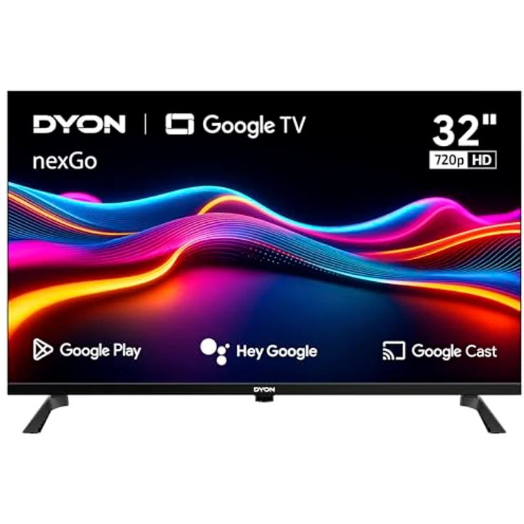DYON nexGo 32H, 32 Zoll (80 cm) HD Smart TV mit Google TV, Sprachsteuerung, Google Assistant, Triple Tuner, Netflix, Prime Video, YouTube, Chromecast [Modell 2025] – Bild 1