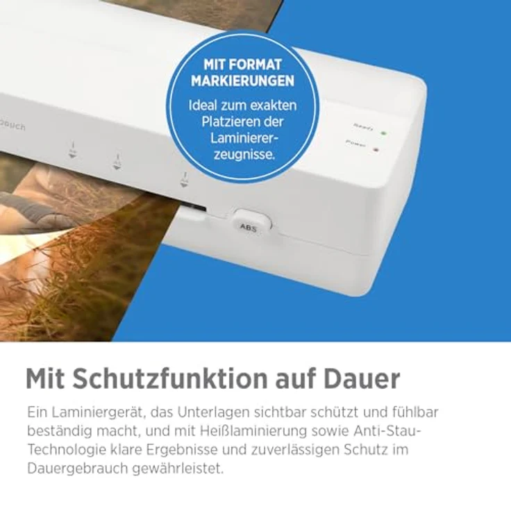 GENIE LA 400 A4 Laminiergerät, Heißlaminator mit 2 Heizrollen, schnell und zuverlässig für Schule, Büro und Home-Office, inkl. 5 Laminierfolien A4 – Bild 5