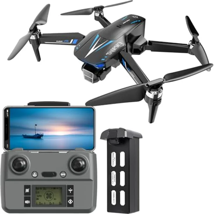 Casativo Profi GPS-Drohne mit Full-HD-Kamera, 800m Reichweite, kompakt, inkl. Ersatz-Akku, Follow-Me-Funktion, elektronisch stabilisiert – Bild 1